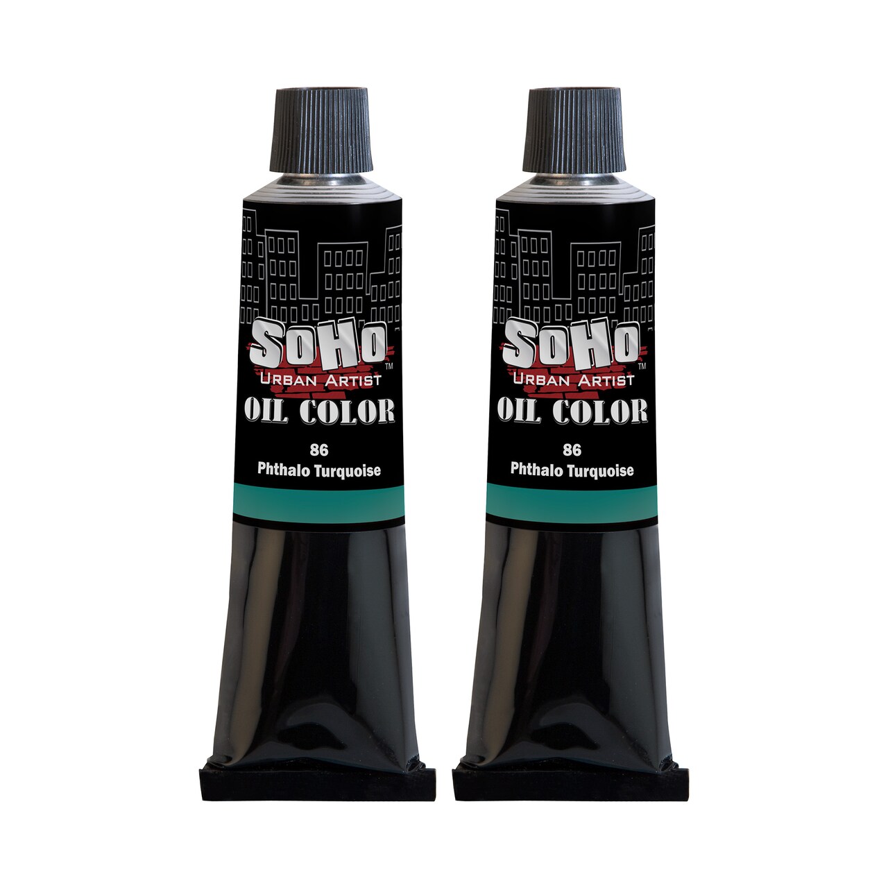 SoHo Urban Artist Oil Paint - 2 Pack, Phthalo Turquoise 2 Pack - 170 ml Tube - Best Valued Oil Colors for Painting with Excellent Pigment Load